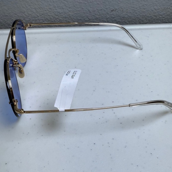 New Garrett Light Blue Lens Sunglasses Beaumont GLCO Round Shape - Picture 5 of 9